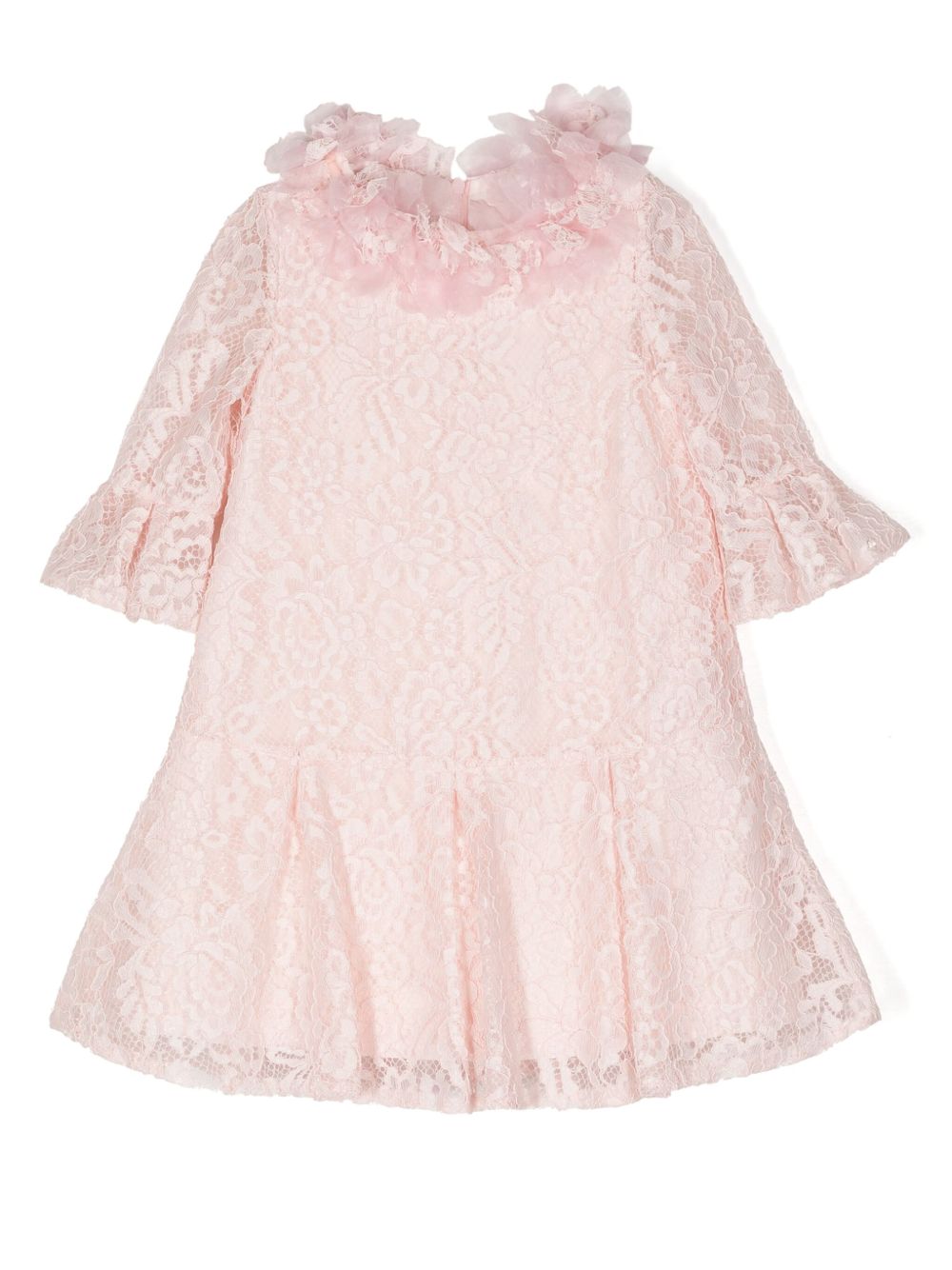 MARCHESA KIDS COUTURE 凸纹蕾丝小礼服 - 粉色