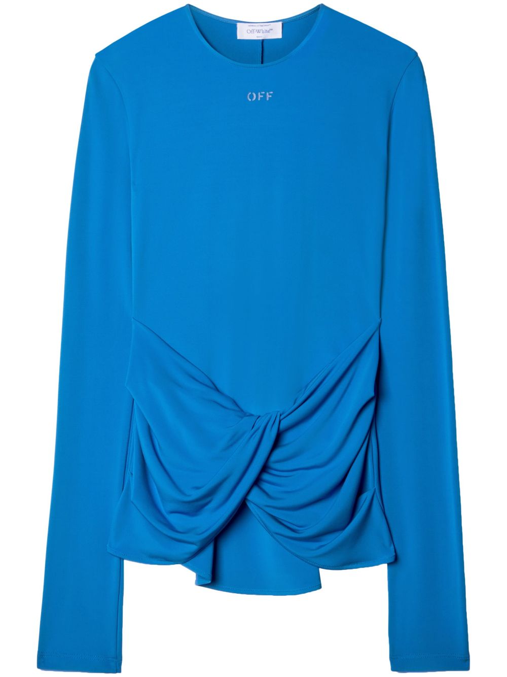 Off-White 垂坠细节logo印花上衣 - 蓝色