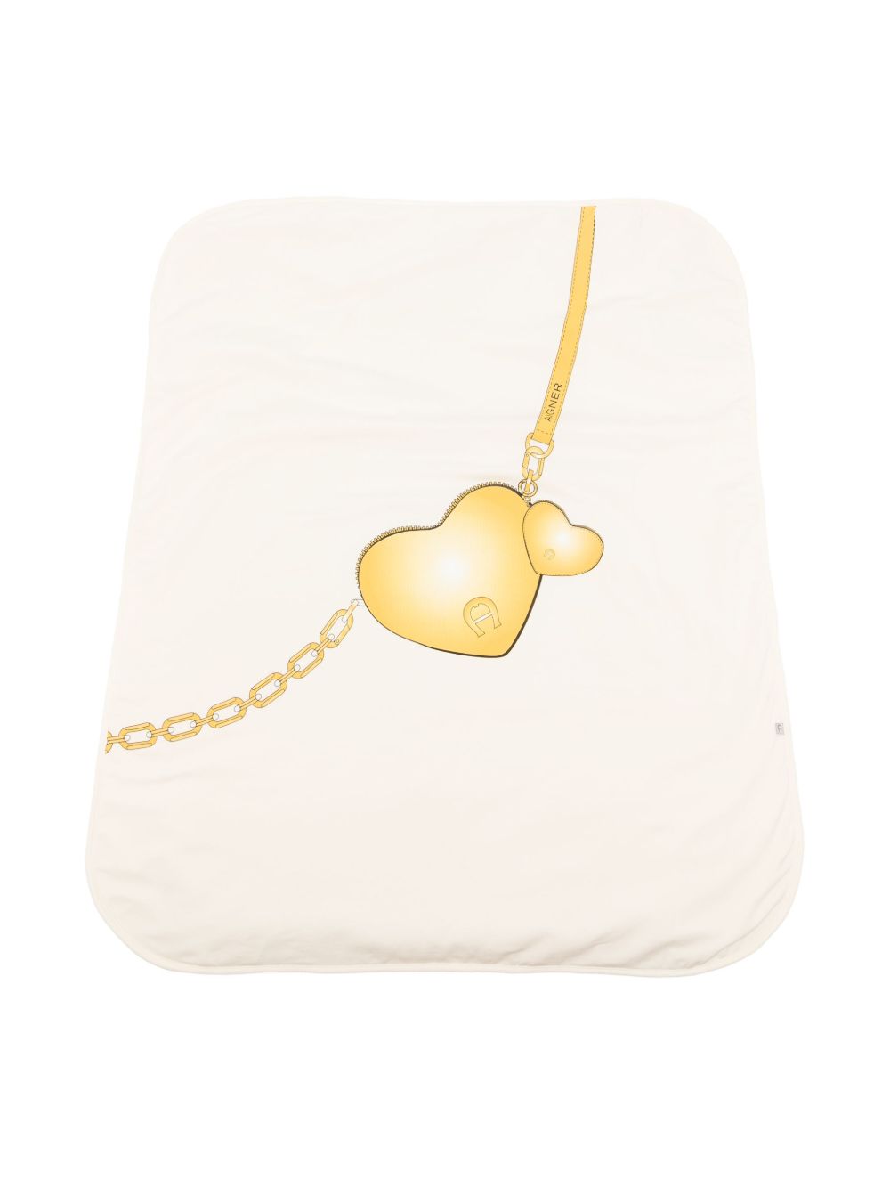 Aigner Kids logo印花比马棉婴儿毯子 - 白色