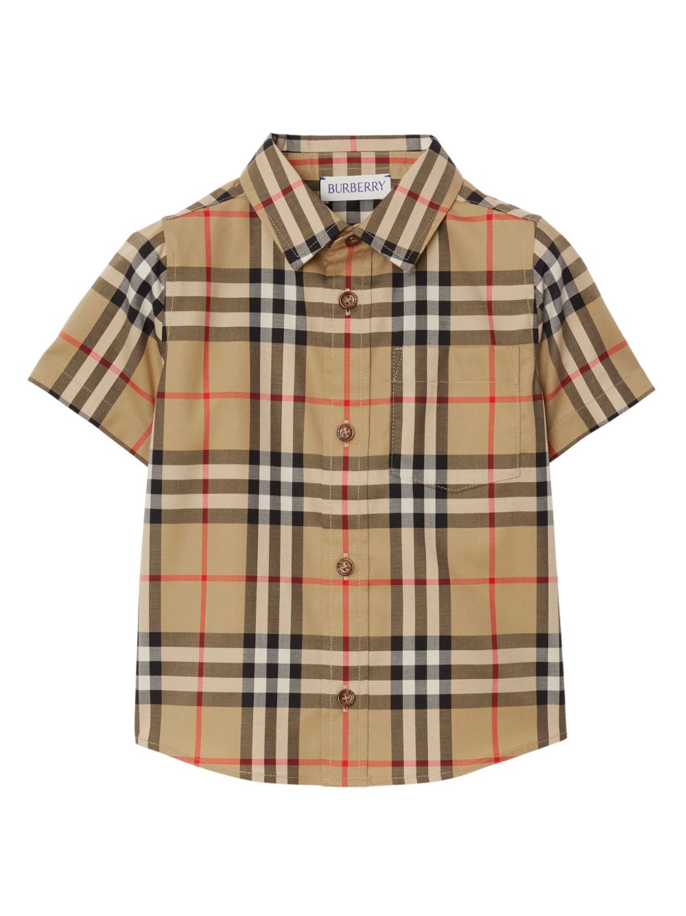 Burberry Kids 经典格纹图案衬衫 - 中性色
