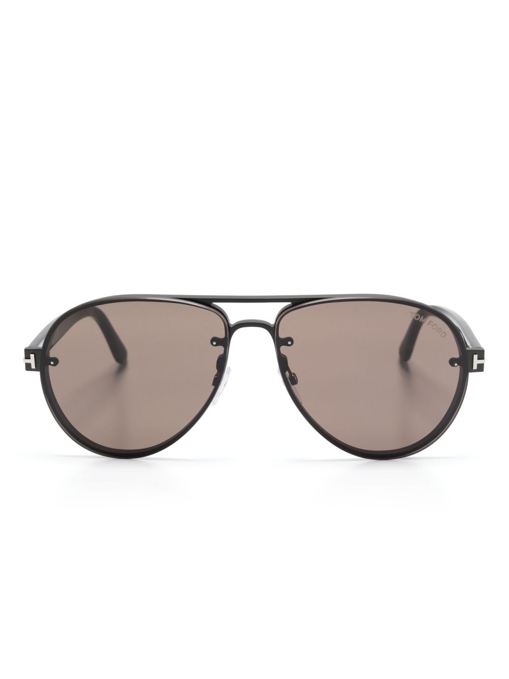 TOM FORD Eyewear 飞行员镜框太阳眼镜 - 黑色