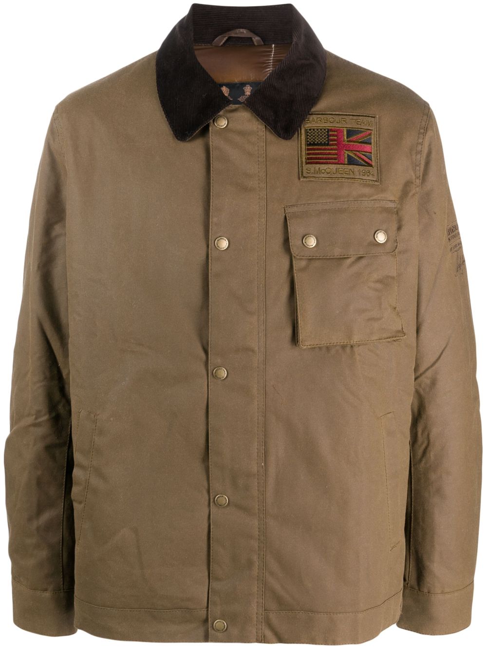 Barbour International 标贴棉衬衫式夹克 - 褐色