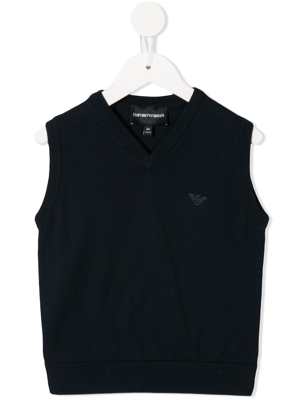 Emporio Armani Kids logo镶嵌马甲 - 蓝色