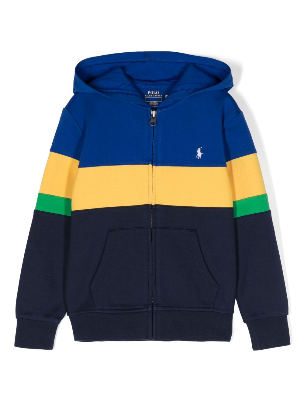 POLO RALPH LAUREN KIDS Polo Pony 刺绣拉链连帽衫 - 蓝色