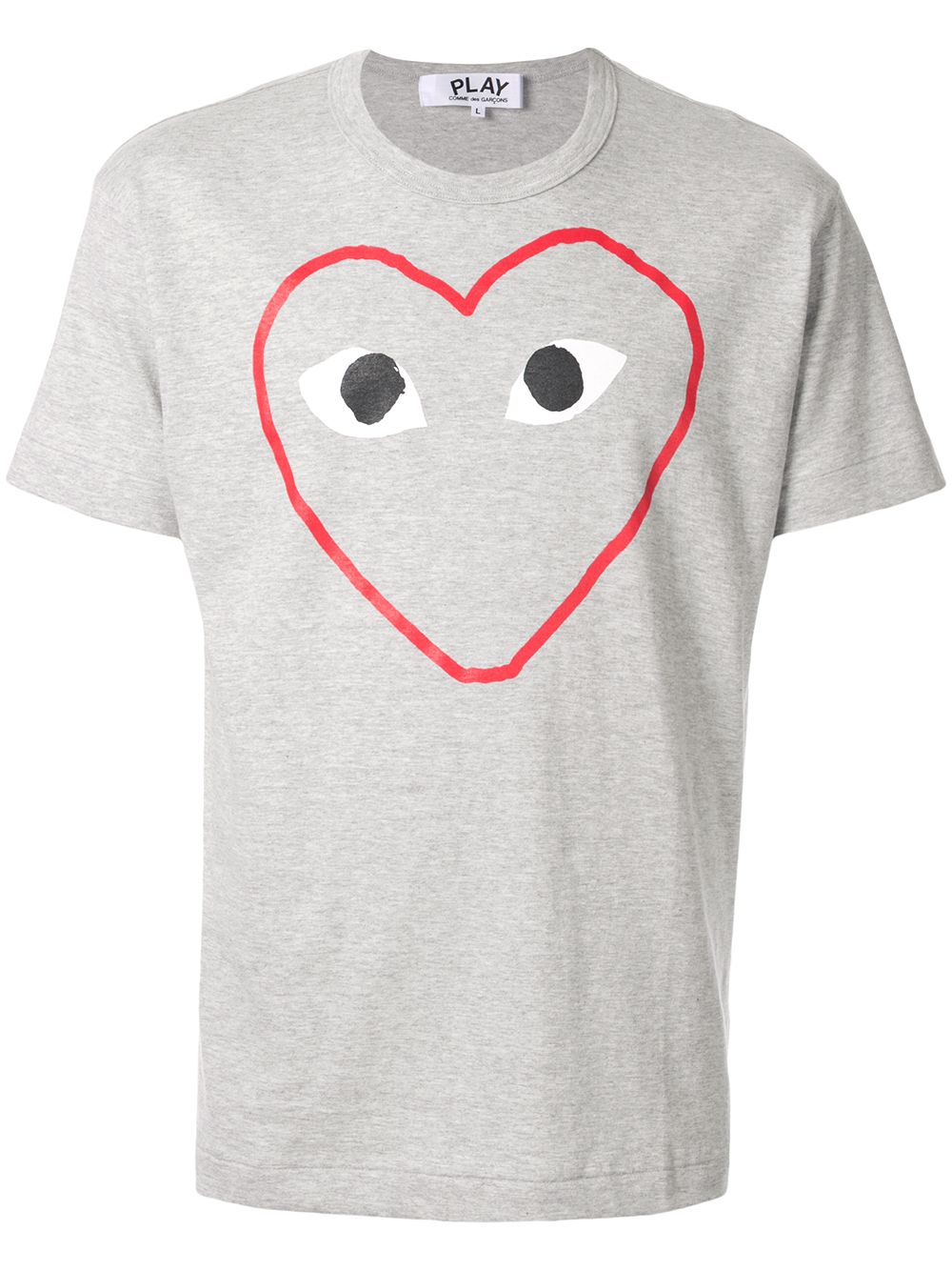 Comme Des Garçons Play Play logo T恤 - 灰色