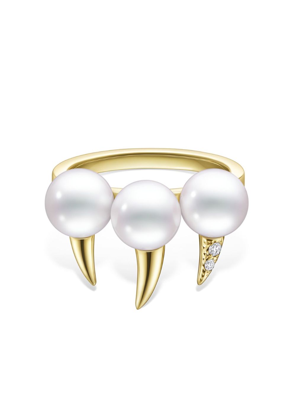 TASAKI 18K黄金 Collection Line Danger Fang 珍珠戒指 - 金色