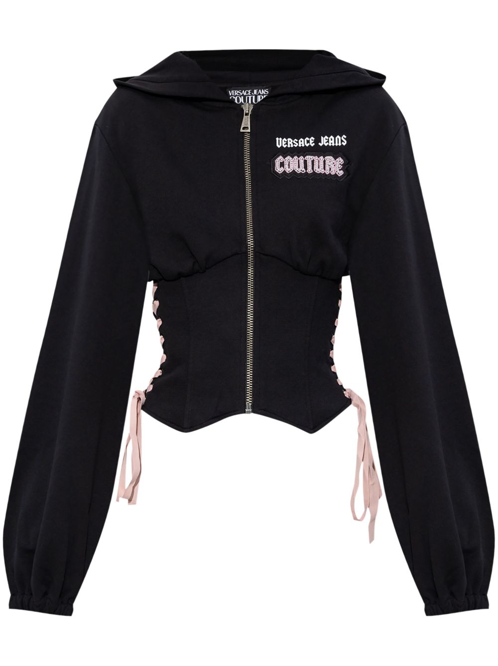 Versace Jeans Couture logo拉链卫衣 - 黑色