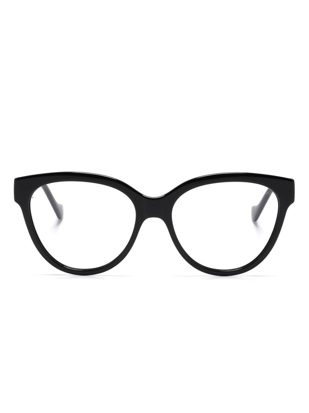 Gucci Eyewear 古驰 logo标牌圆框眼镜 - 黑色
