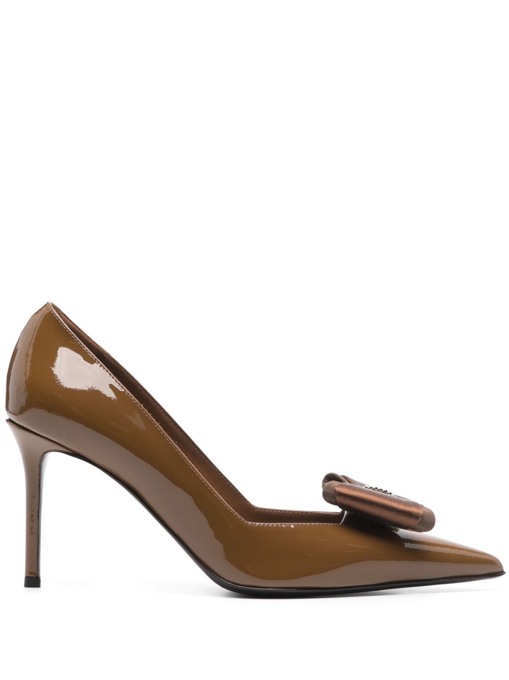 Giuseppe Zanotti 蝴蝶结细节高跟鞋（8.5厘米） - 褐色