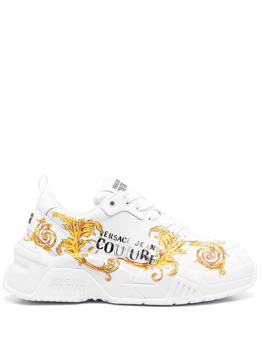 Versace Jeans Couture 侧logo印花细节运动鞋 - 白色