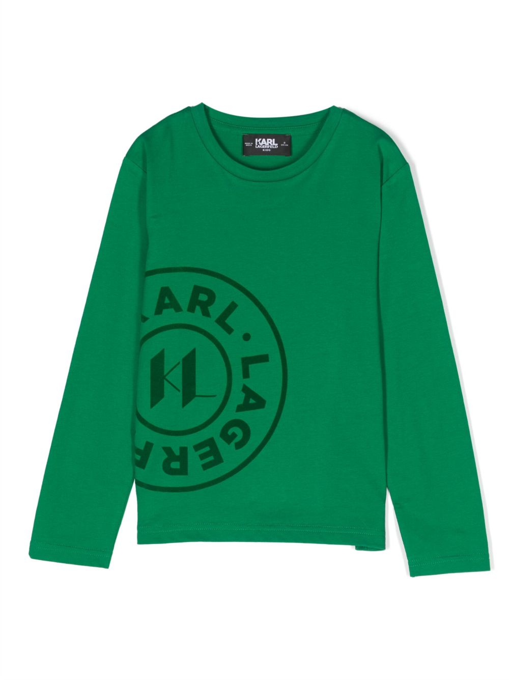 Karl Lagerfeld Kids 植绒logo T恤 - 绿色
