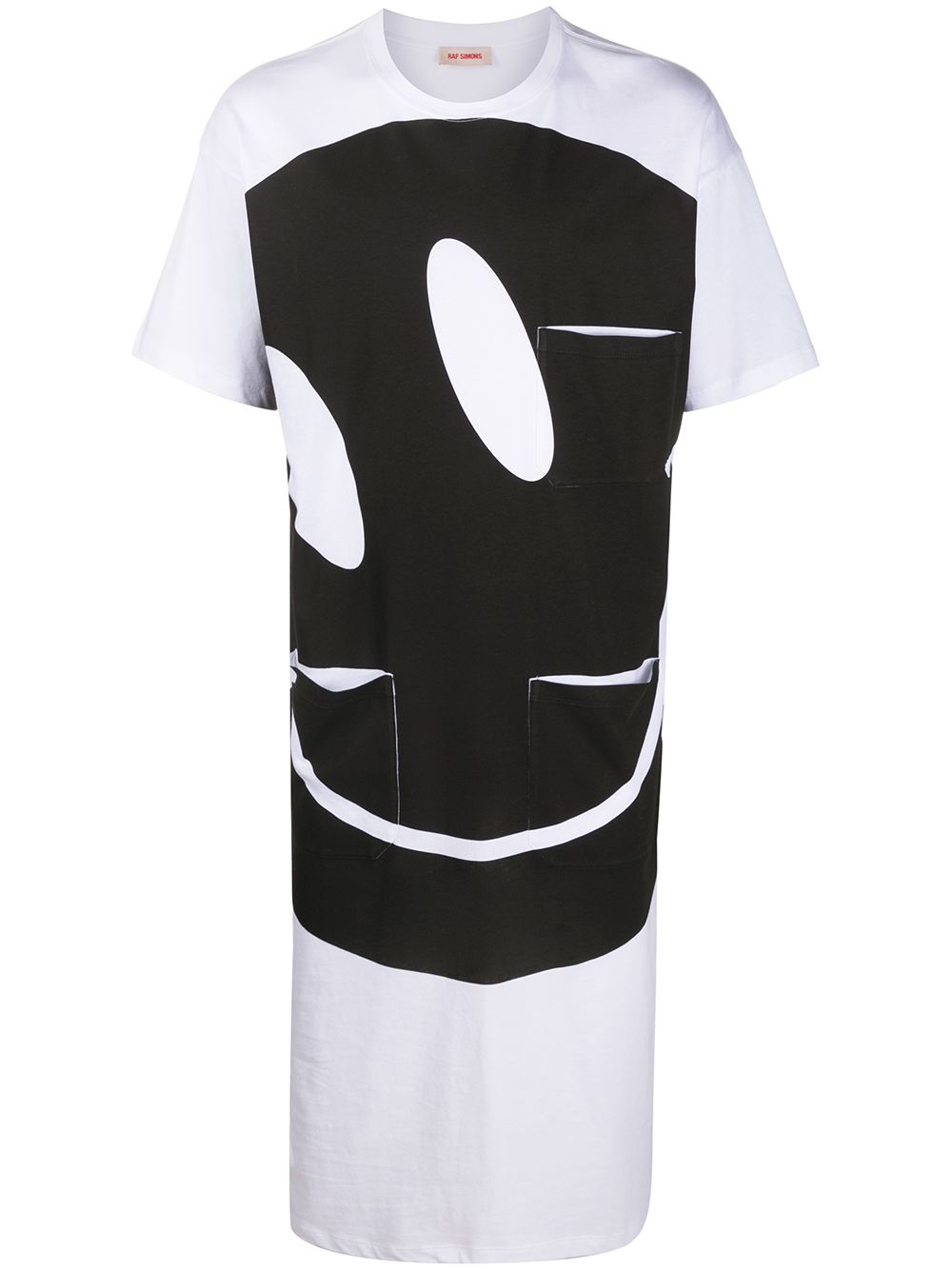 Raf Simons 笑脸印花长款T恤 - 白色