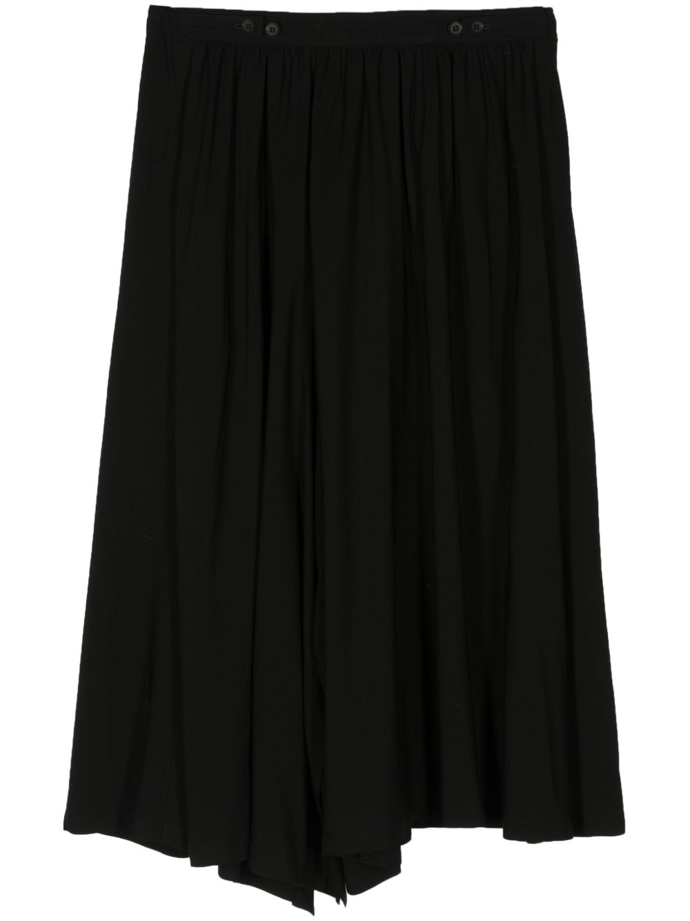 Yohji Yamamoto 百褶不对称半身裙 - 黑色