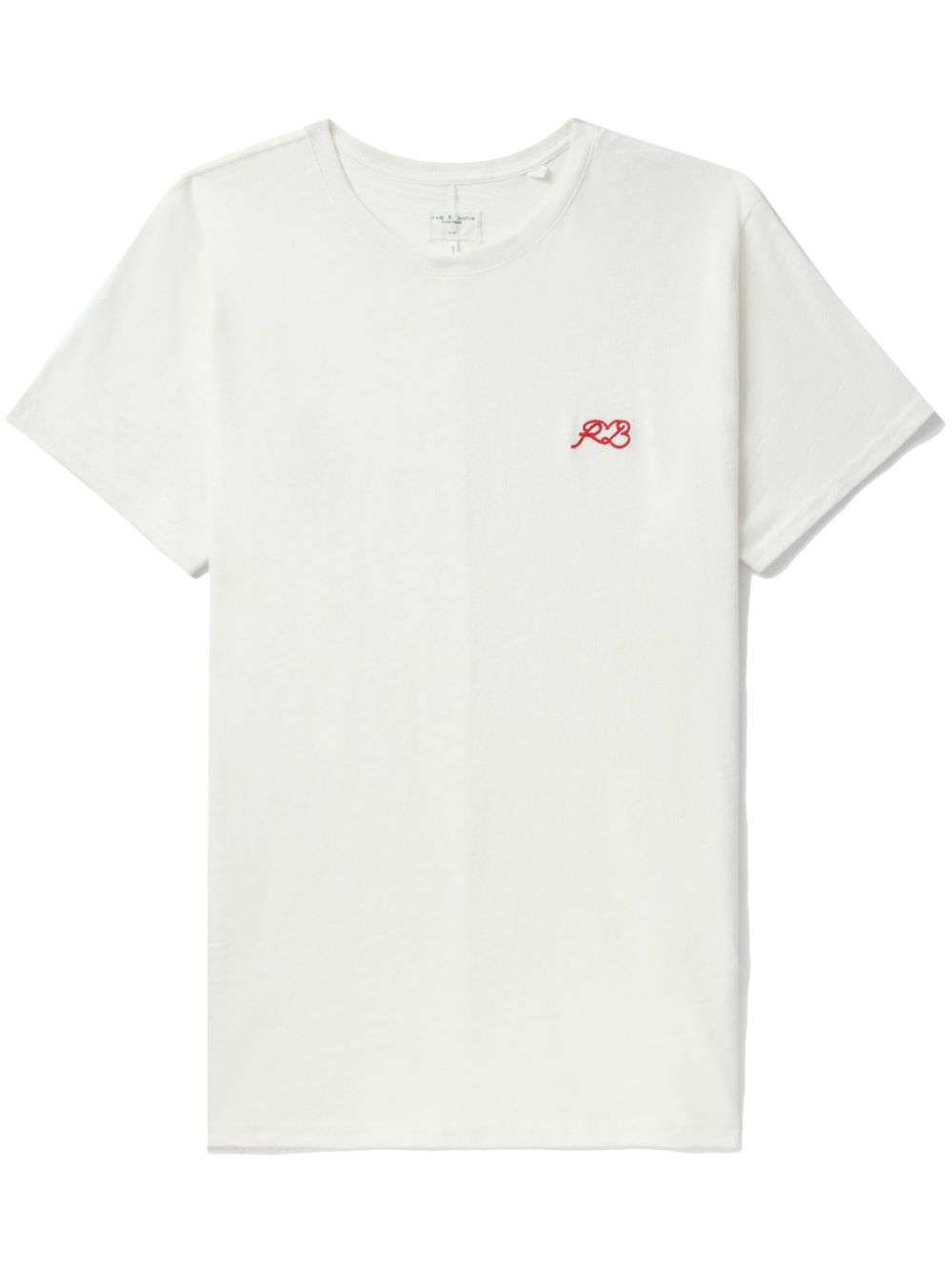 rag & bone logo刺绣棉T恤 - 白色