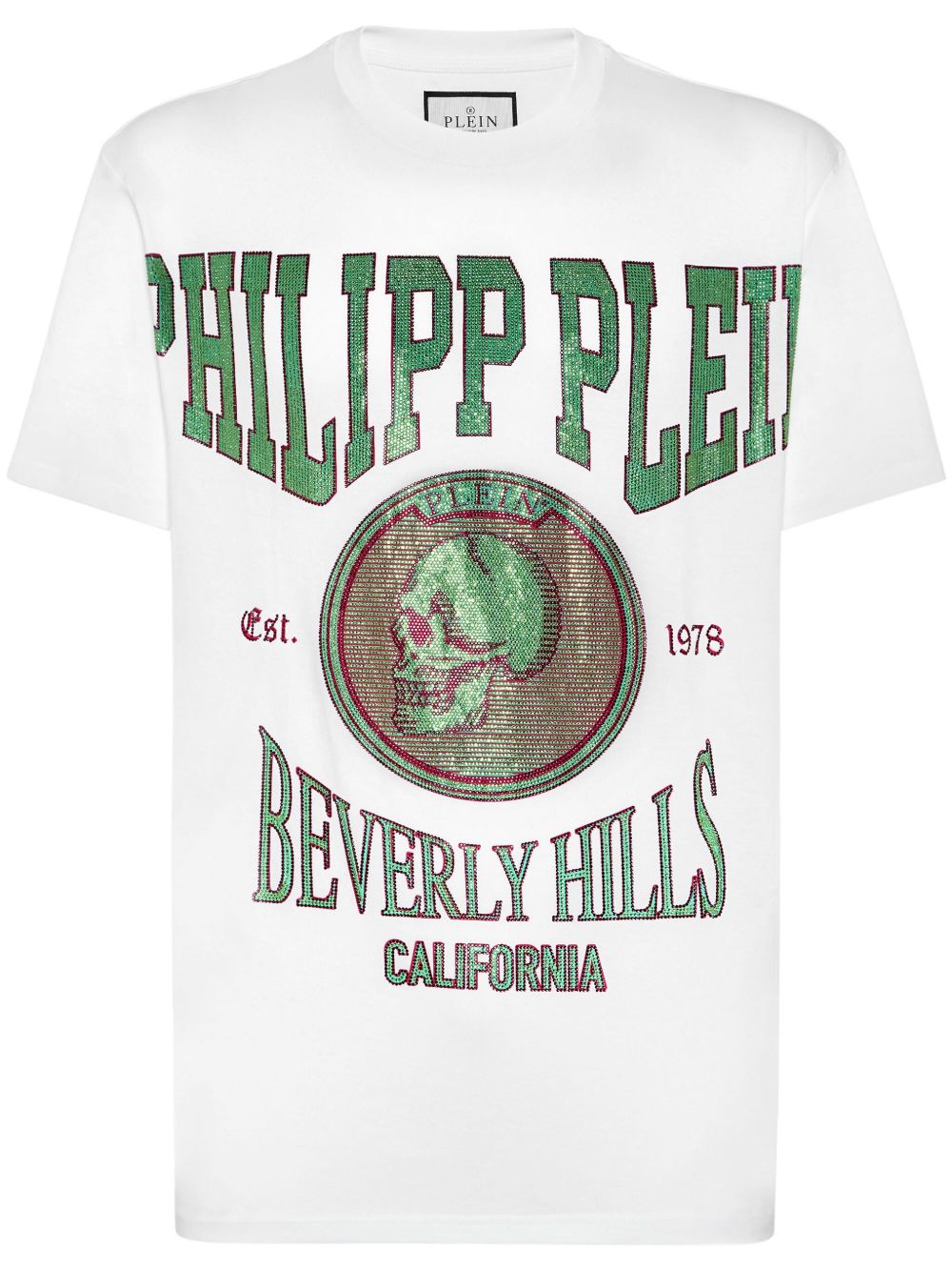 Philipp Plein 晶饰棉T恤 - 白色