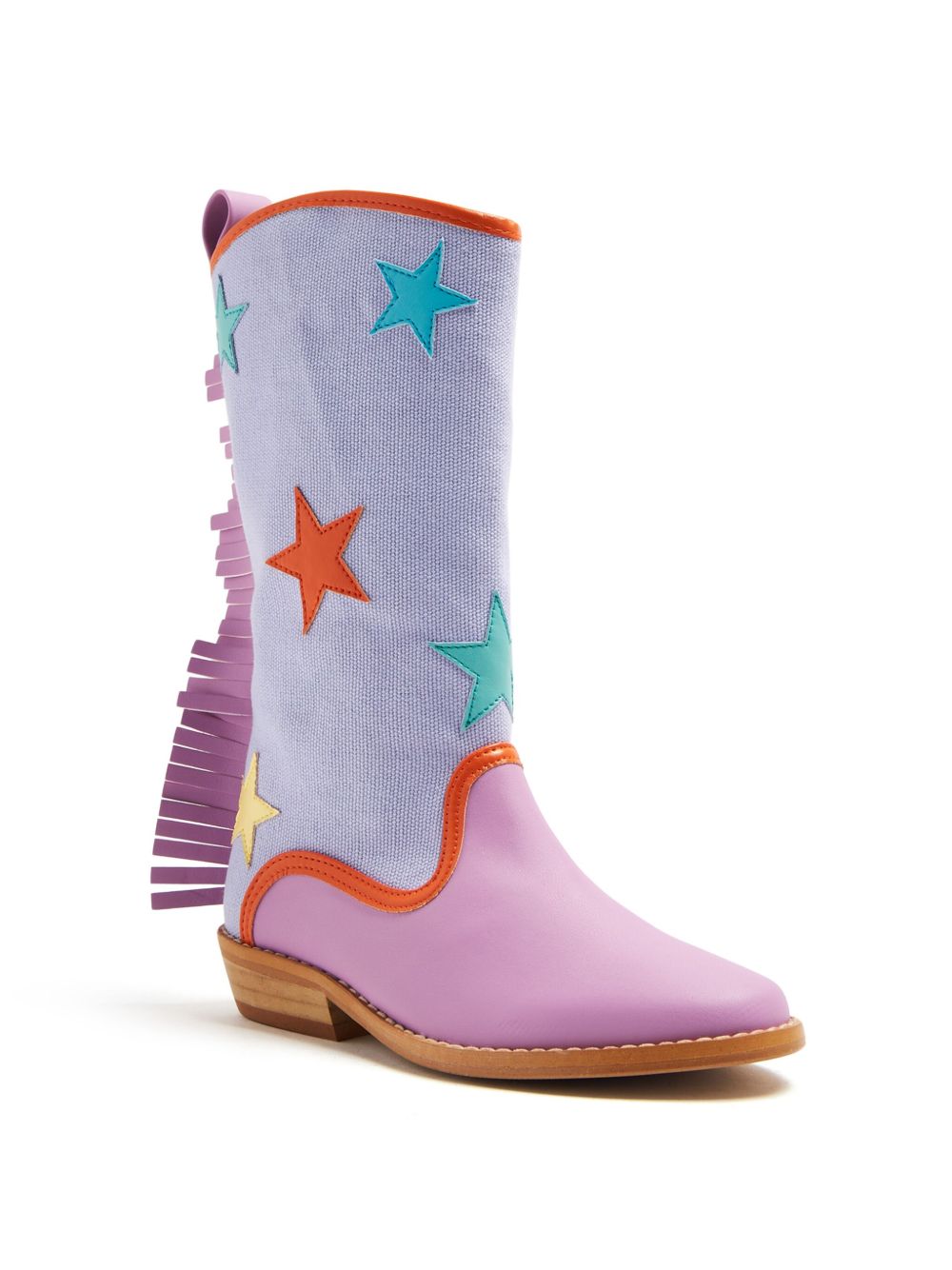 Stella McCartney Kids 星星贴花磨损边靴 - 紫色