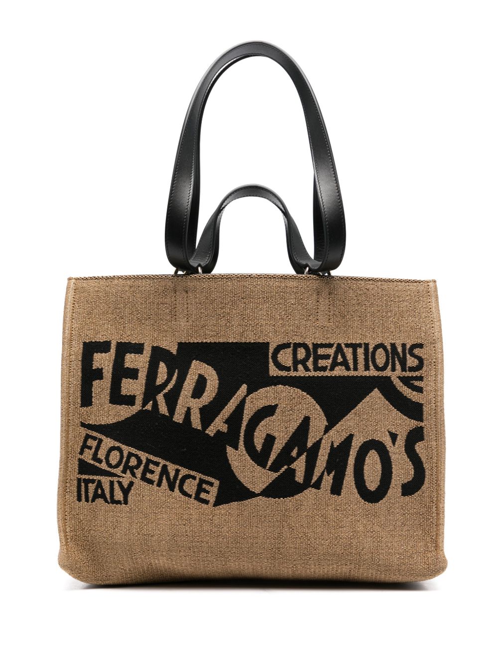 Ferragamo logo中号手提包 - 中性色