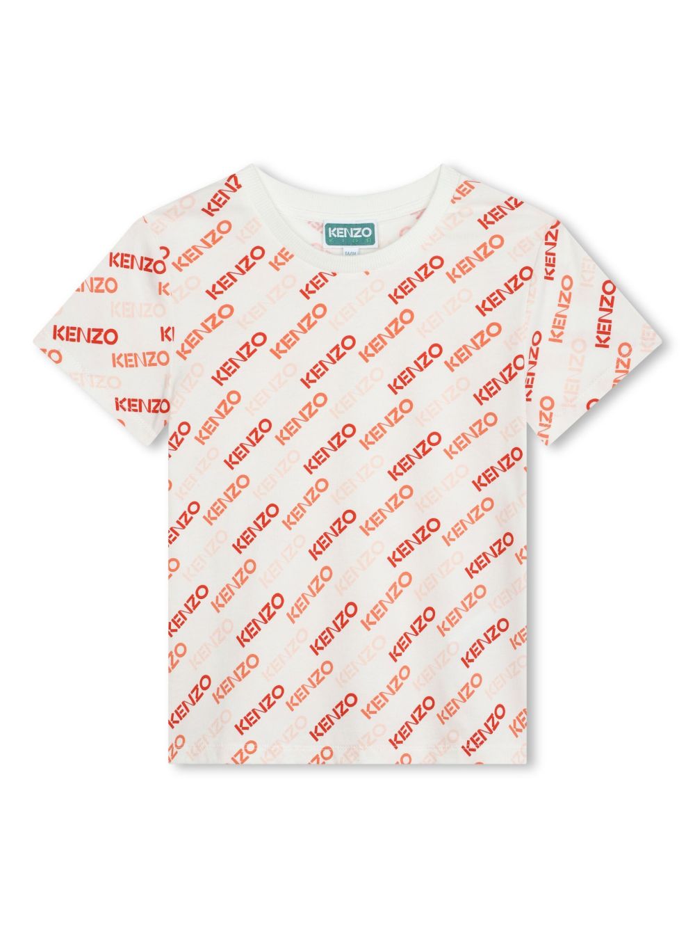 Kenzo Kids logo印花弹性棉质T恤 - 中性色