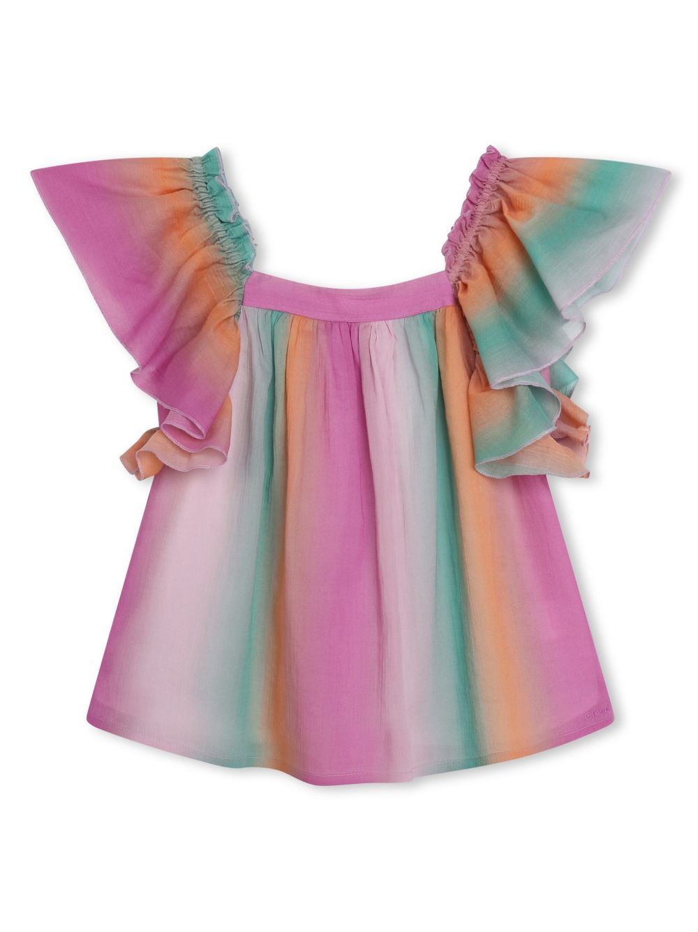 Chloé Kids 褪色效果条纹罩衫 - 粉色
