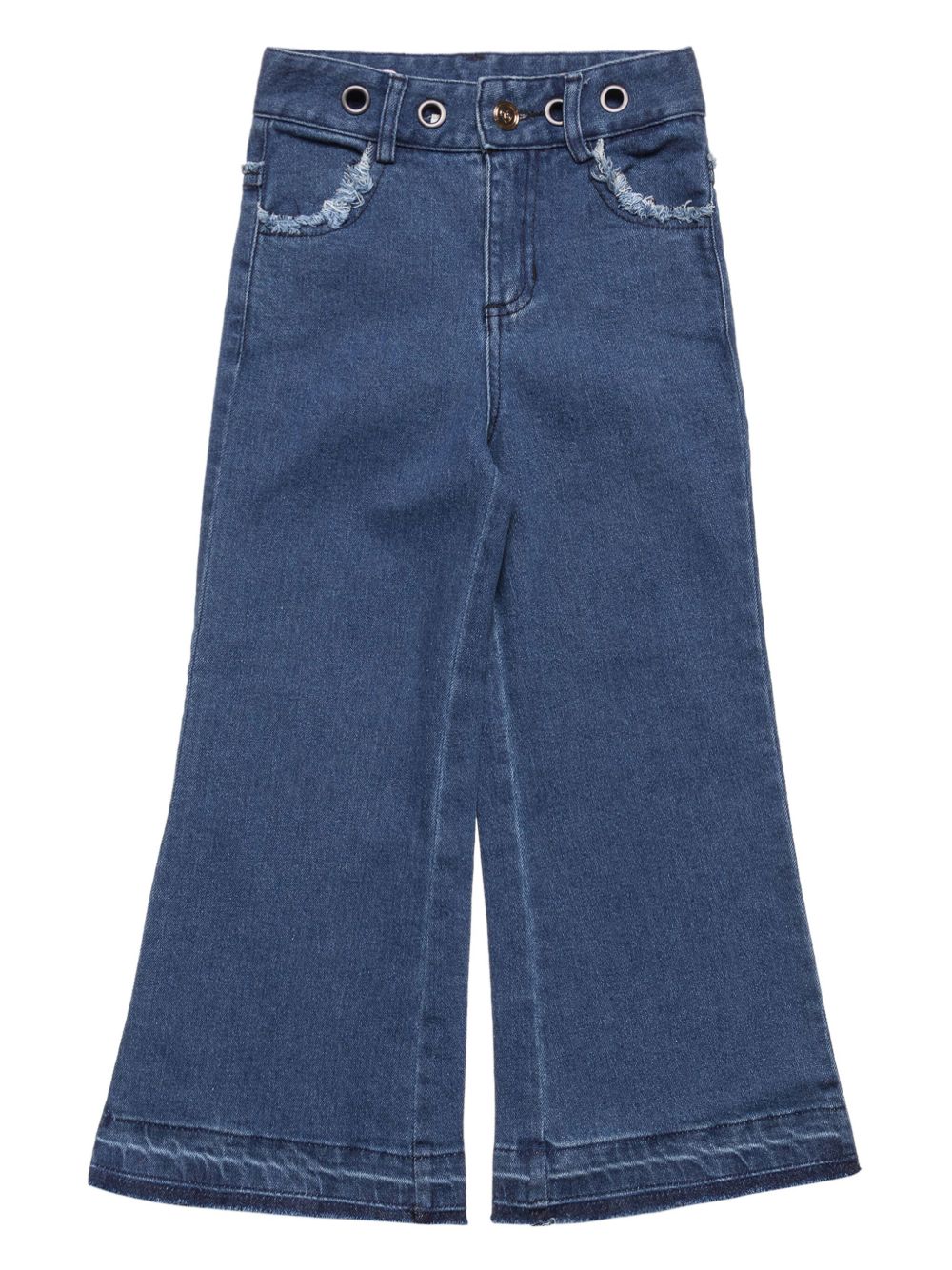 TWINSET Kids 牛仔喇叭裤 - 蓝色