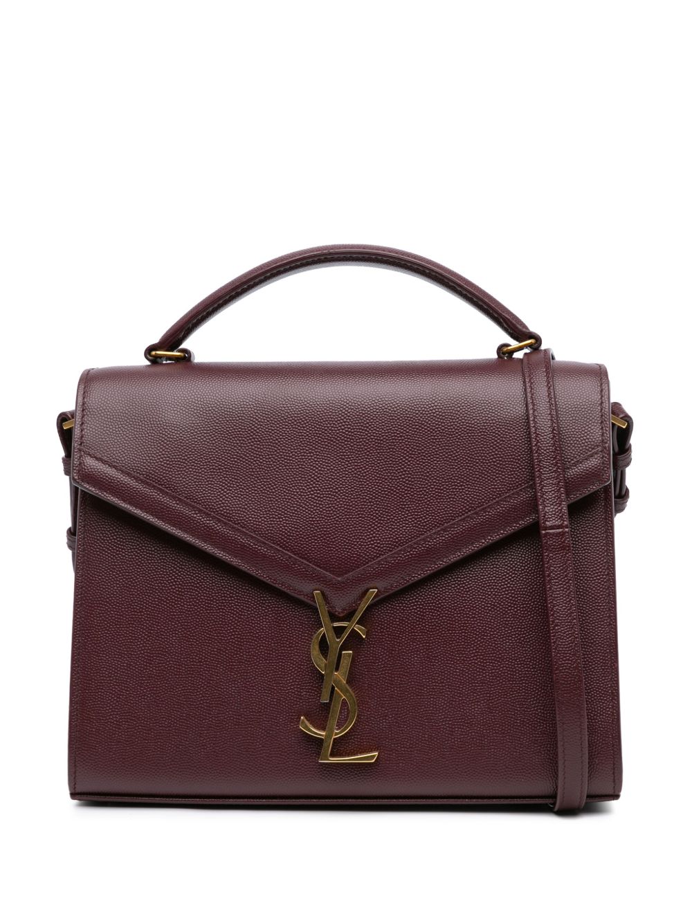 Saint Laurent Pre-Owned Cassandra Grain De Poudre 羊毛顶置手柄中号斜挎包（2019年典藏款） - 红色