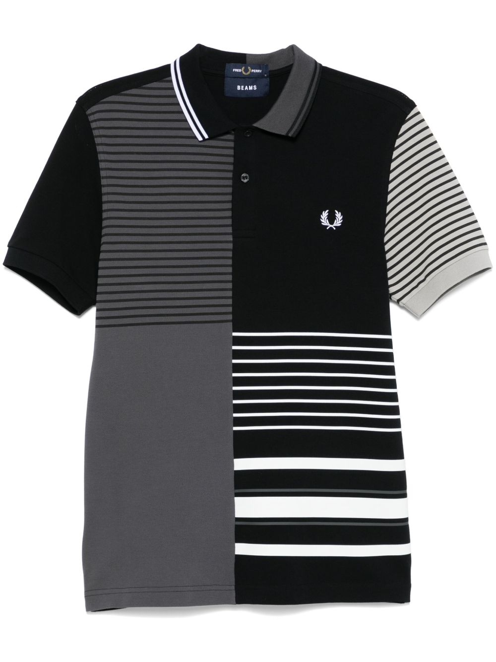 Fred Perry x Beams 条纹polo衫 - 黑色