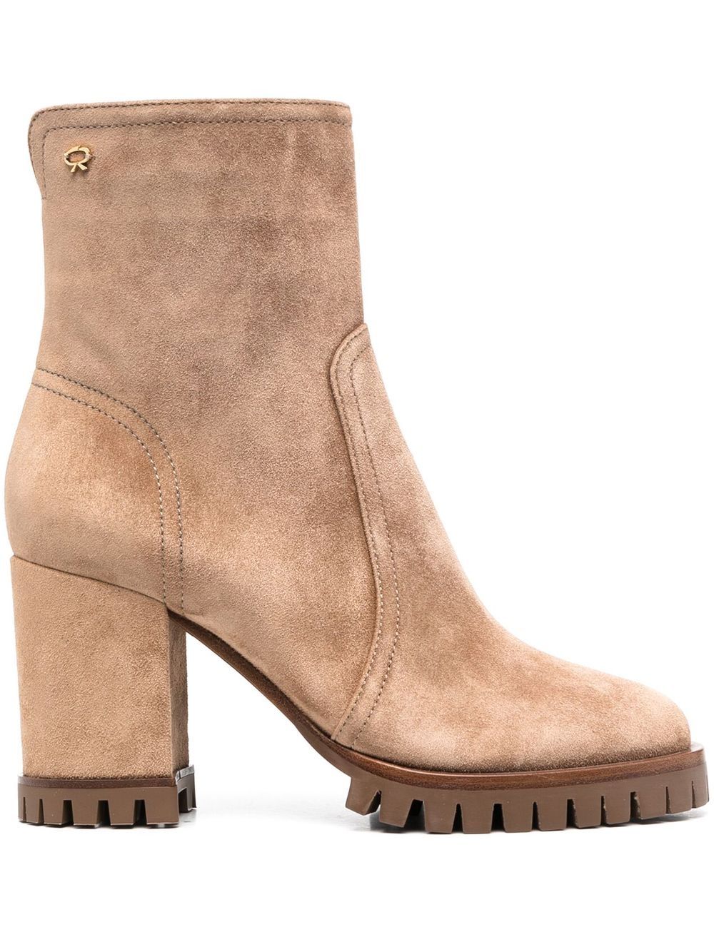 Gianvito Rossi Timber 绒面皮中跟靴 - 中性色