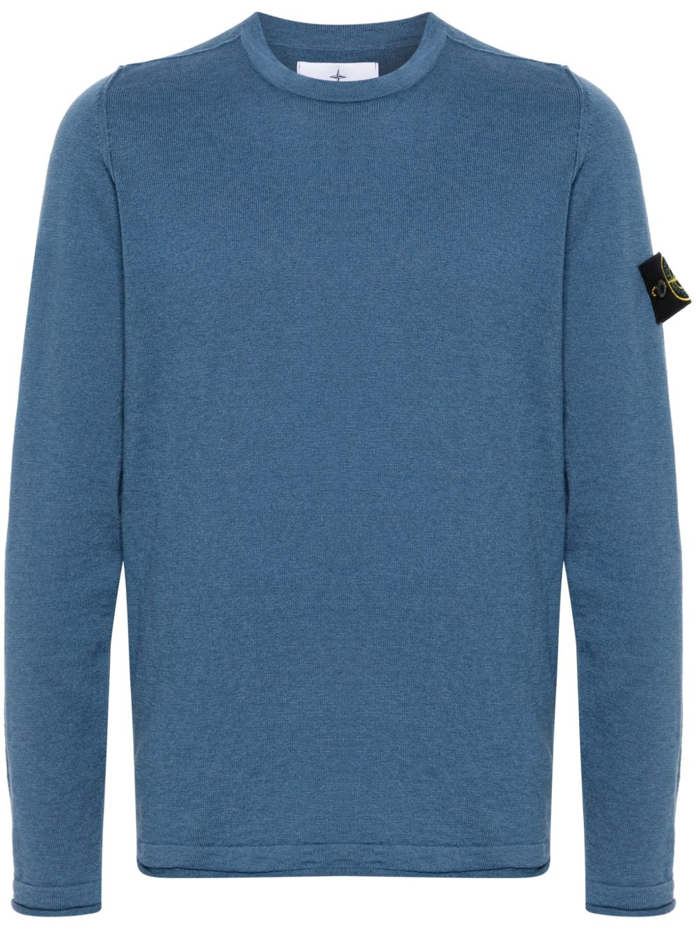 Stone Island 罗盘徽章卷边细节毛衣 - 蓝色