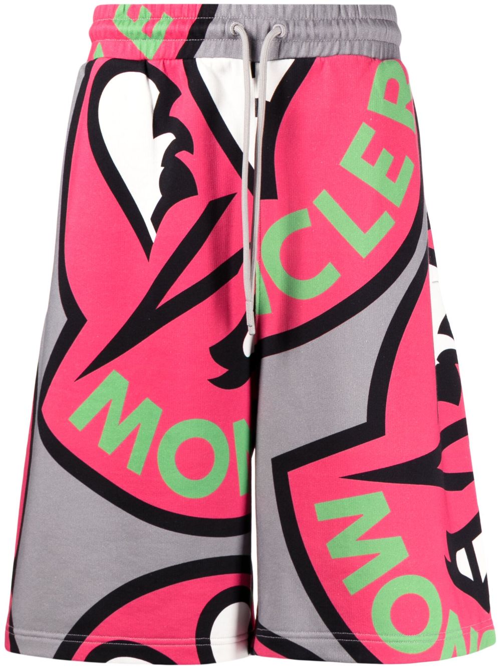 Moncler logo印花短裤 - 灰色
