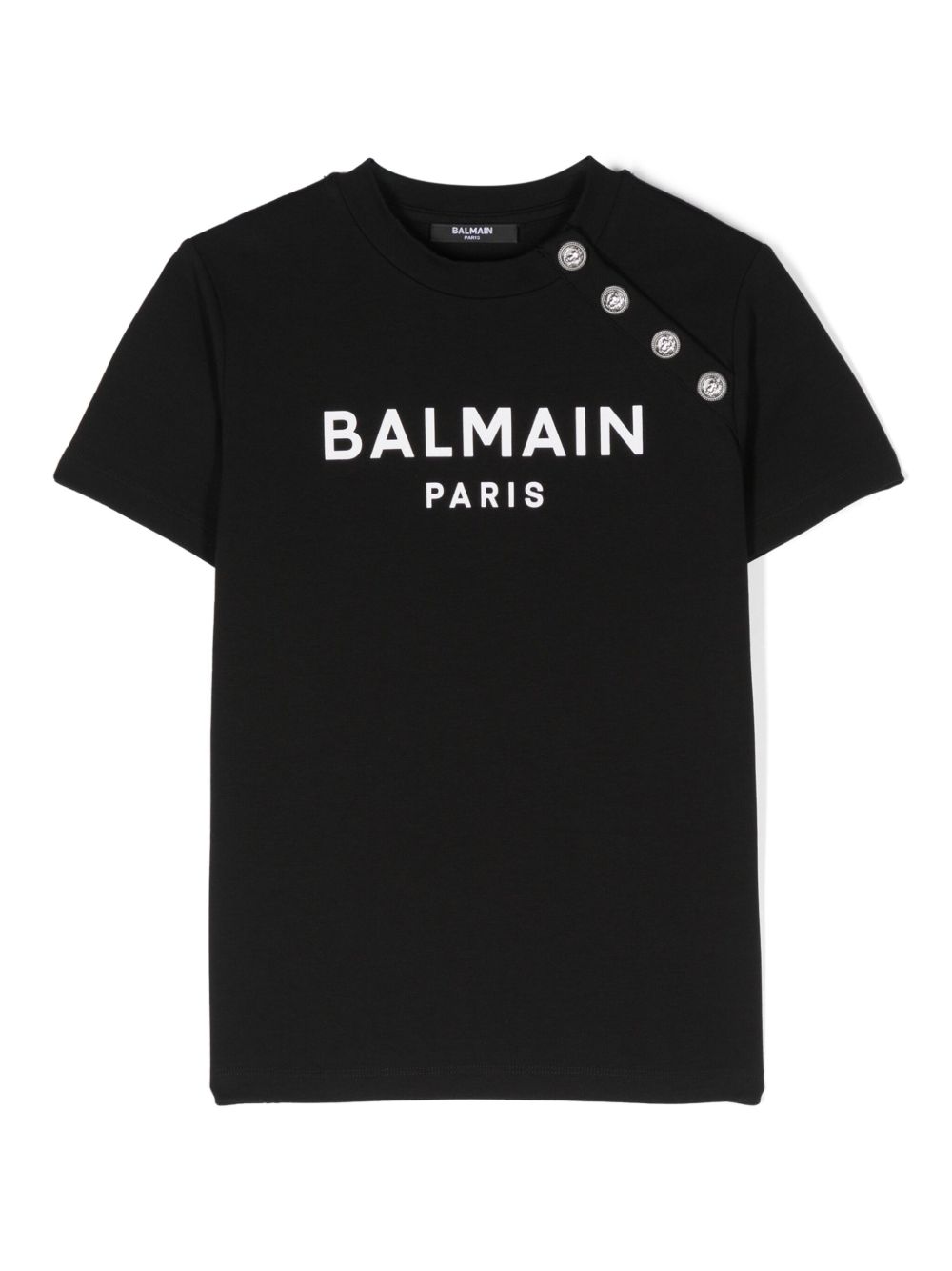 Balmain Kids logo印花T恤 - 黑色