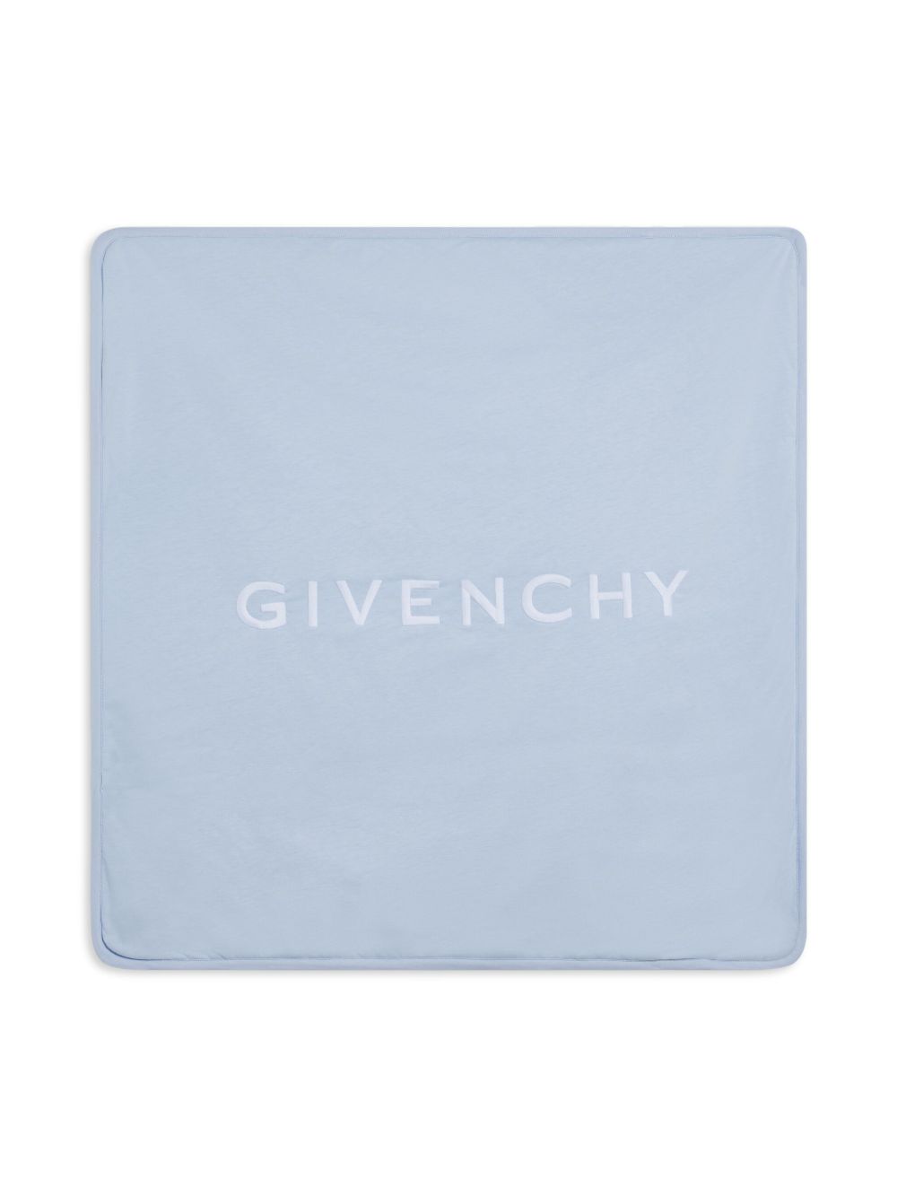Givenchy Kids logo刺绣毯子 - 蓝色