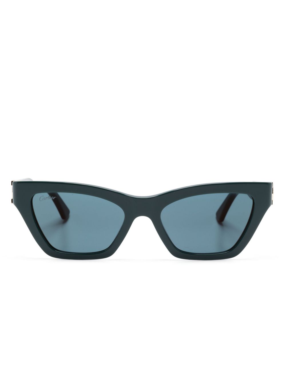 Cartier Eyewear logo标牌长方形镜框太阳眼镜 - 蓝色