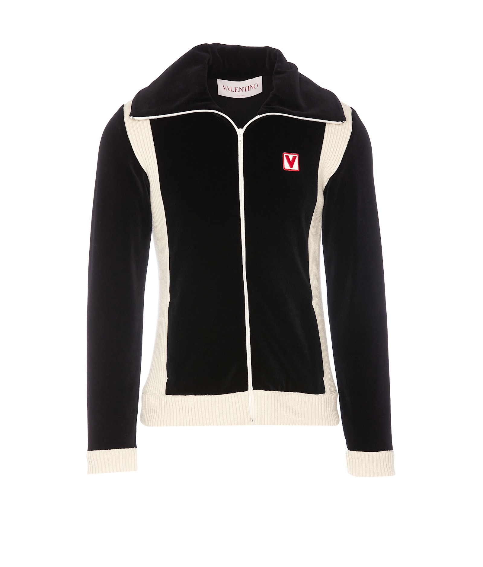 Valentino Garavani Chenille Zip Sweatshirt With Chez Valentino Patch