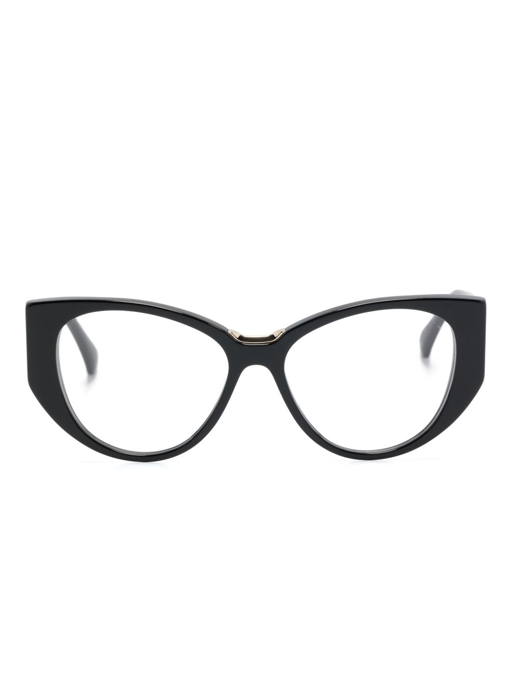 Max Mara Eyewear logo雕刻猫眼框眼镜 - 黑色
