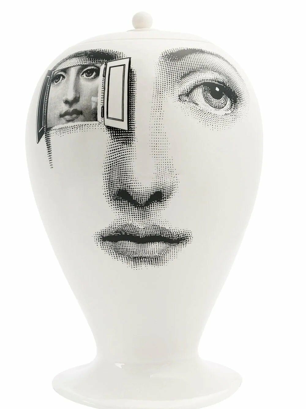 Fornasetti 嘴唇印花花瓶 - 白色