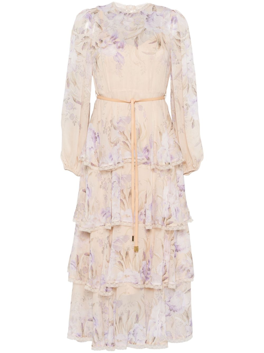 ZIMMERMANN Eden Lace Edge 中长连衣裙 - 中性色