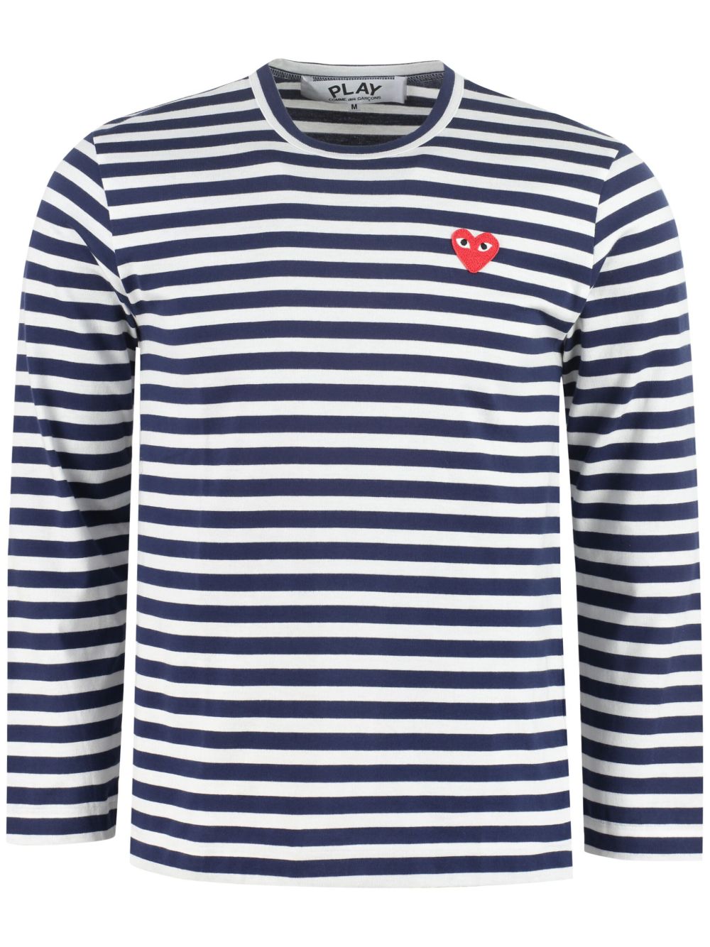 Comme Des Garçons Play 贴花logo条纹T恤 - 蓝色