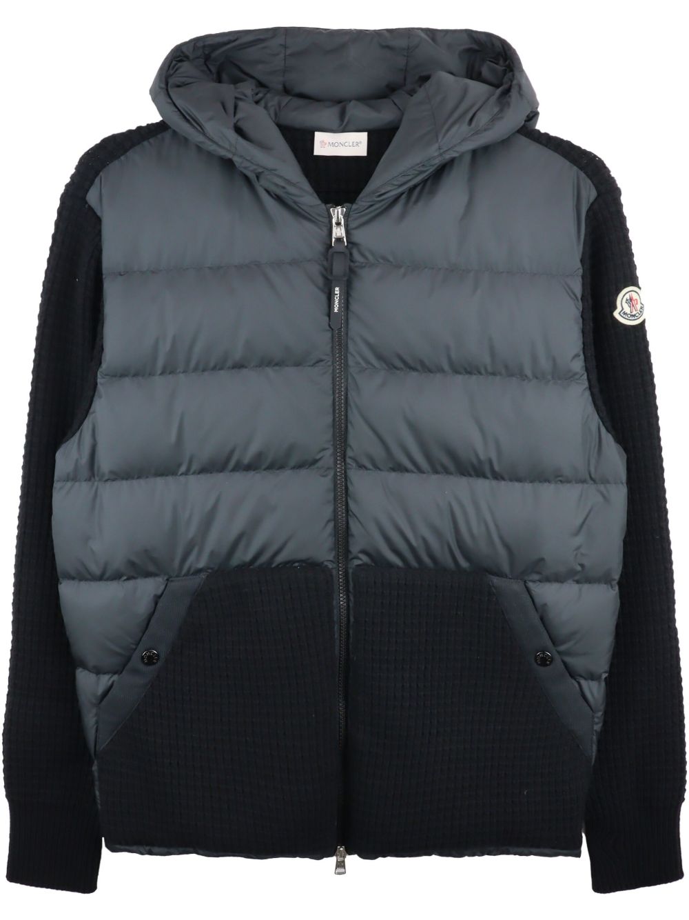 Moncler 拉链羽绒开衫 - 黑色