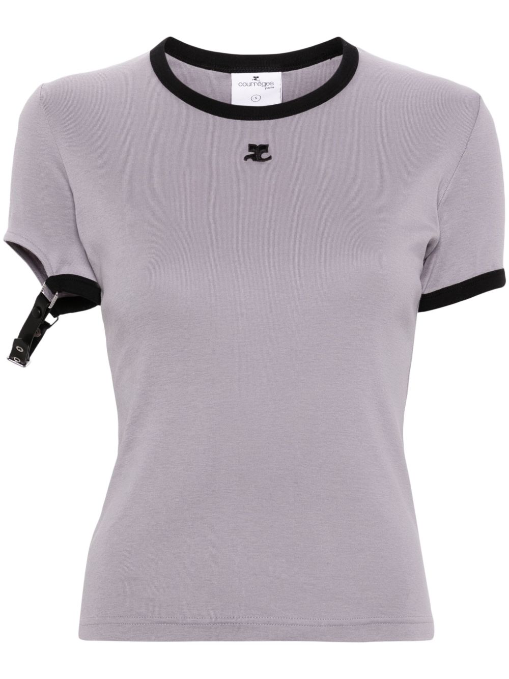 Courrèges Buckle Contrast 棉T恤 - 灰色