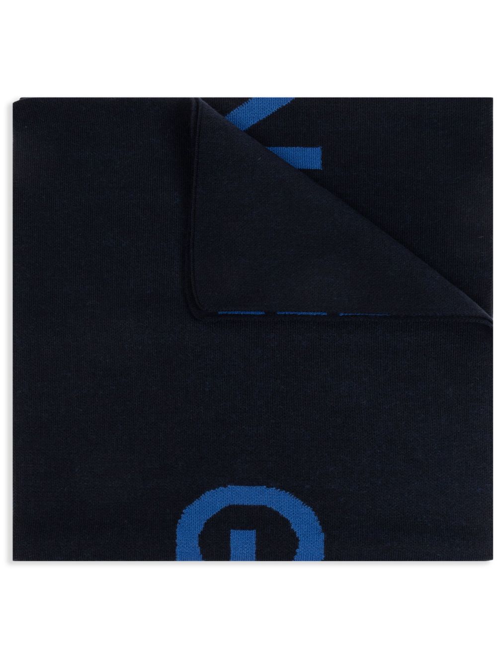 Givenchy logo提花羊毛围巾 - 蓝色
