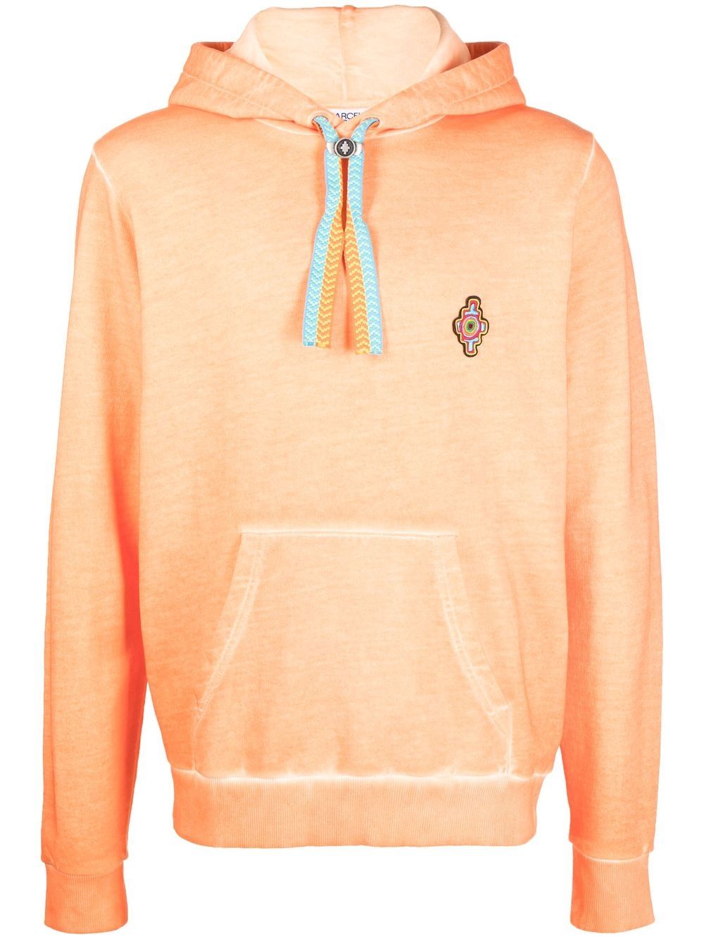 Marcelo Burlon County of Milan logo刺绣连帽衫 - 橘色