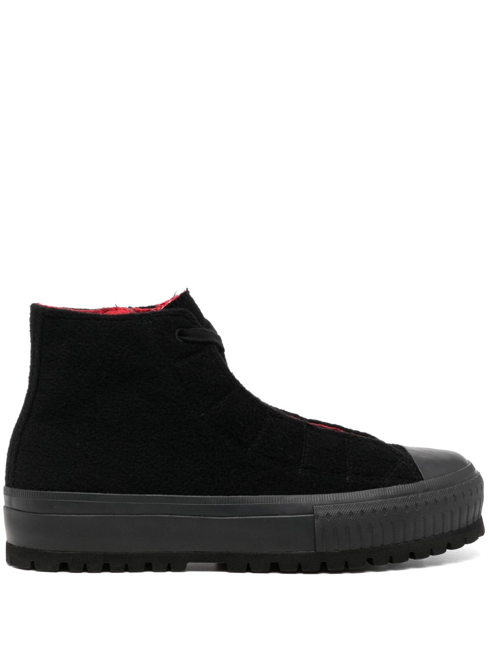 Yohji Yamamoto 系带高帮运动鞋 - 黑色