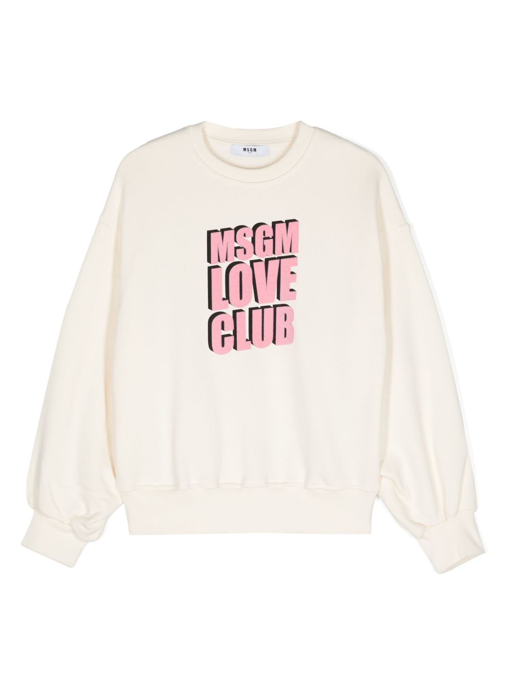 MSGM Kids 植绒标语棉卫衣 - 中性色