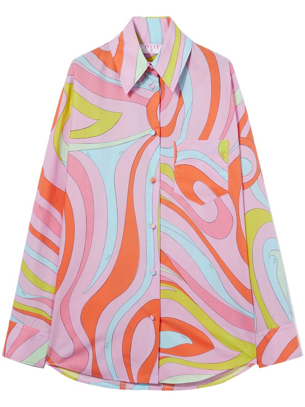PUCCI Marmo 印花棉衬衫 - 粉色