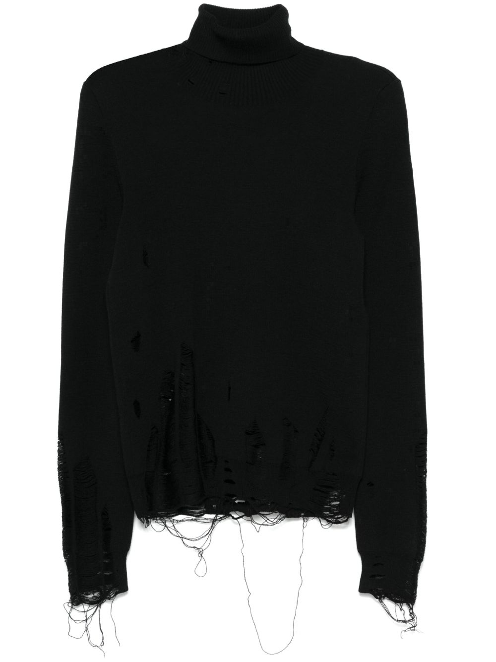 MM6 Maison Margiela distressed sweater - 黑色