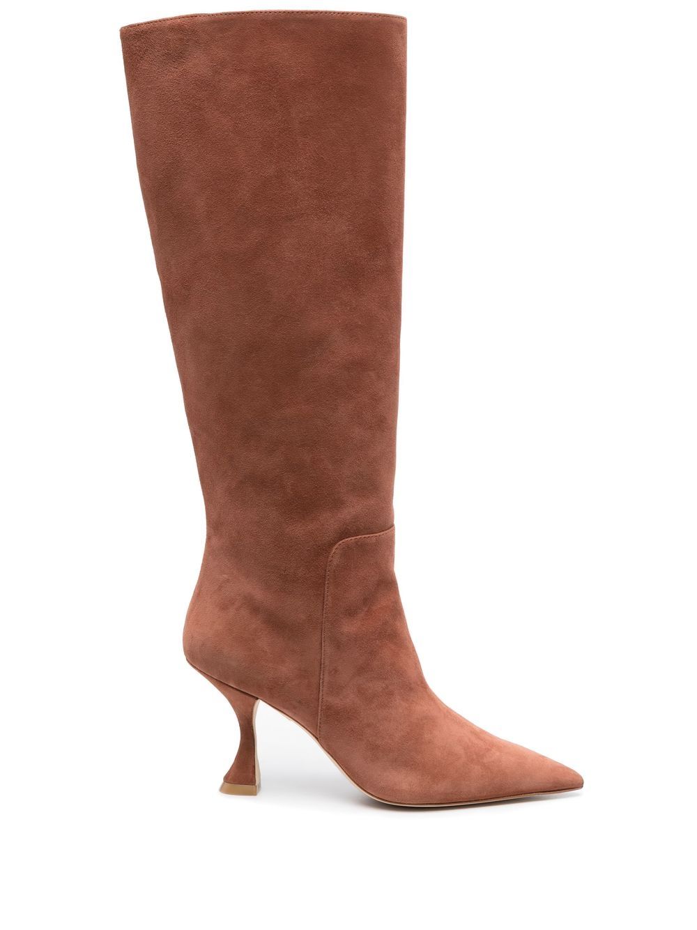 Stuart Weitzman 尖头高跟及膝靴 - 褐色