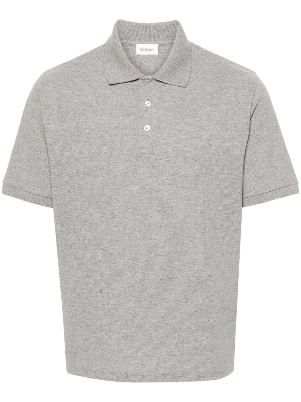 Saint Laurent 珠地布编织polo衫 - 灰色
