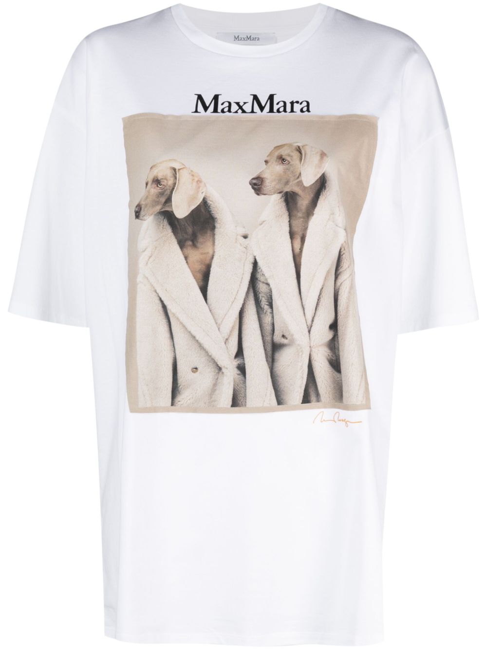 Max Mara 照片印花棉T恤 - 白色