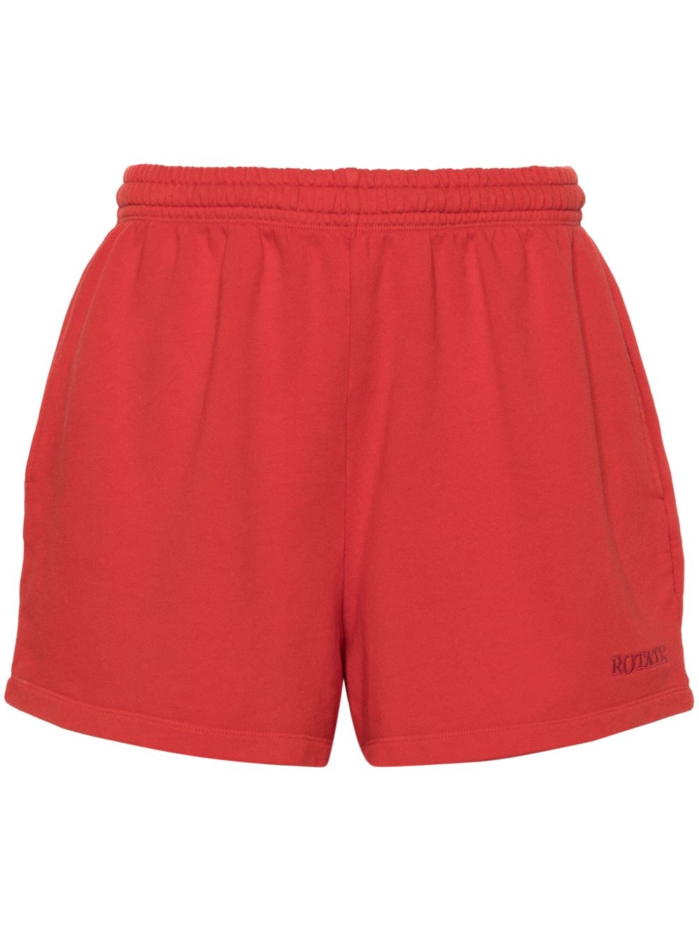 ROTATE BIRGER CHRISTENSEN logo刺绣运动短裤 - 红色