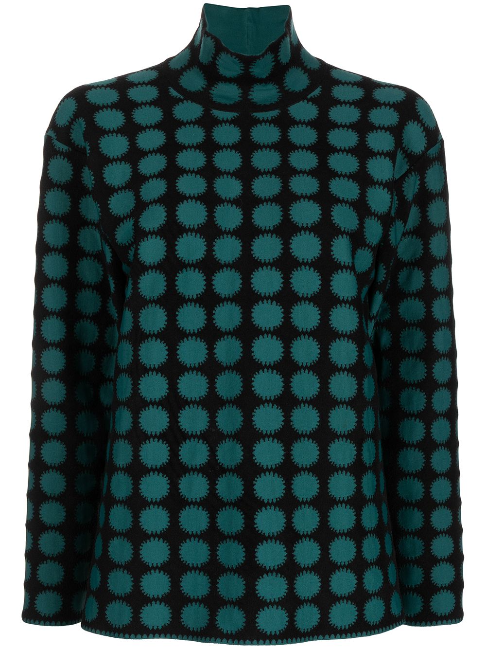 Alaïa Pre-Owned 圆形印花高领上衣（2000年代典藏款） - 绿色
